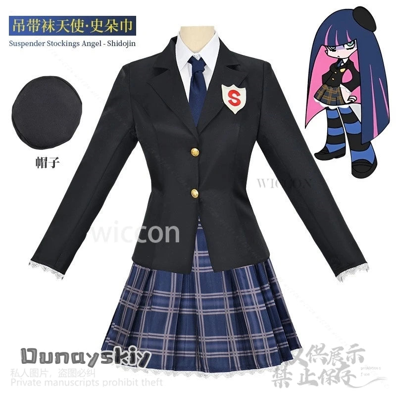 Panty Anime Cartoon Stocking Cosplay JK School Uniform Skirt Dress Woman Girls Sexy Party Suit Wigs Cos Halloween Customized