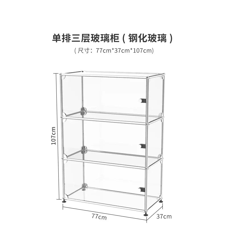 b7+  Nordic medieval cream wind small apartment display cabinet stainless steel module furniture decorative cabinet