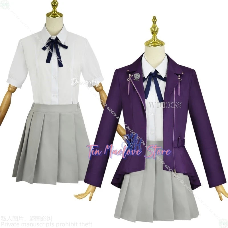 Anime Game The Hundred Cosplay Kirifuji Nozomi Costume Purple Punk Coat Y2k Fashion Jirai Kei Girls Dress JK Uniform Halloween