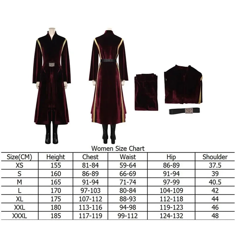 Space Battle Fantasy Padme Cosplay Amidala Costume Adult Women Coat Belt Pants Outfits Halloween Carnival Party Disguise