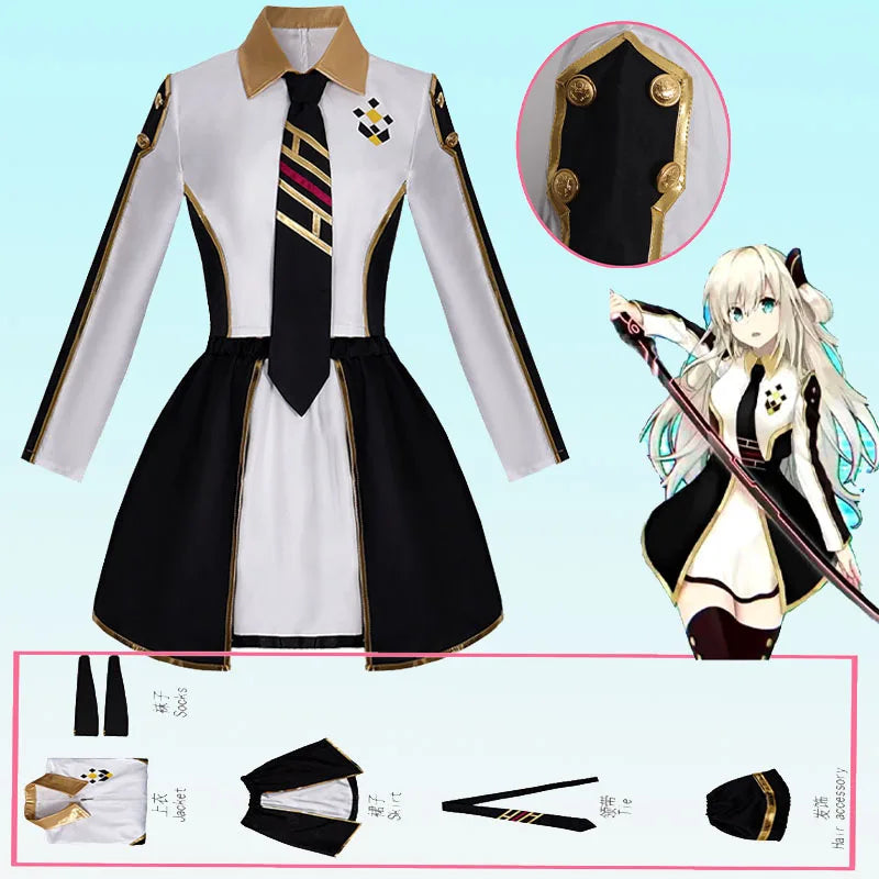 Anime Womens Costume Cosplay Suit Sky Striker Ace Raye Maid Dress Uniform Halloween Christmas Outfit
