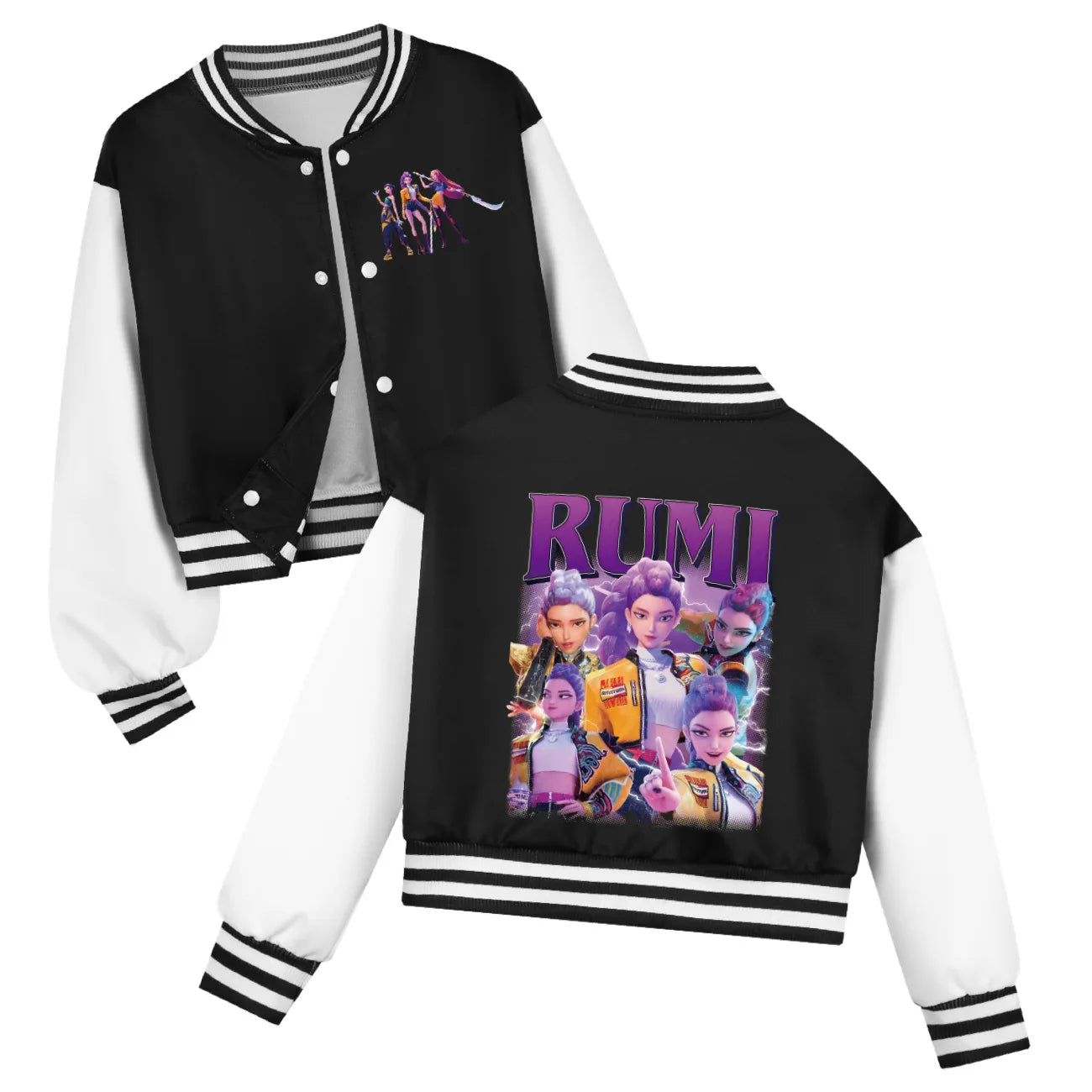 Kids KPop Demon Hunters Huntrix Clothes Boys Baseball Uniform Spring Autumn  Girls Baby Casual Hoodies Children Costume