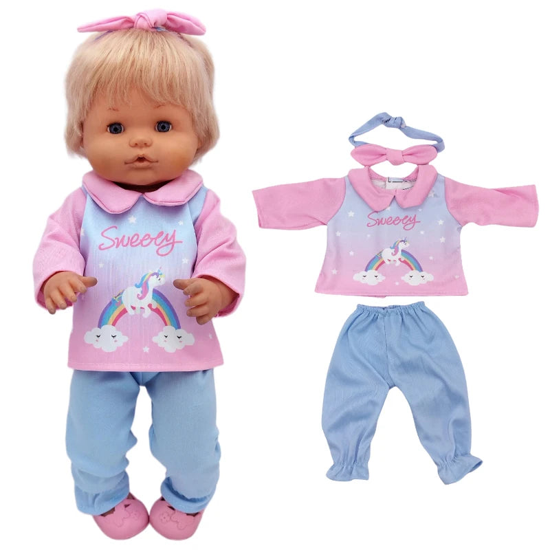 16 Inch Nenuco Doll Clothes T-shirt Short  for 40cm Ropa Y Su Hermanita 38cm Baby Doll Fashion Denim Shorts