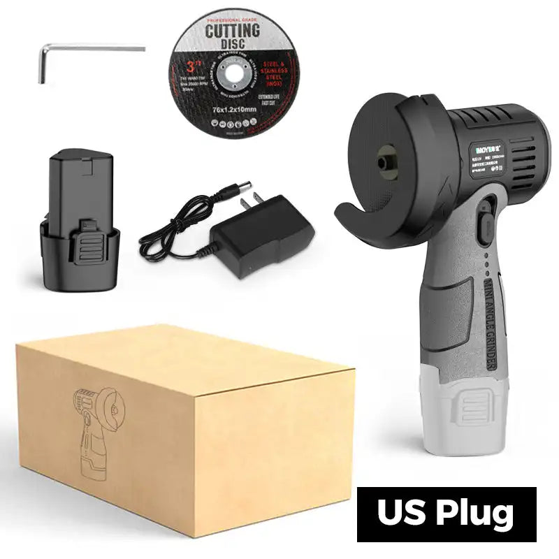 12V Mini Angle Grinder with Cutting Disc 15000 RPM Cordless Electric Angle Grinder 400W Polishing Grinding Machine Brush Motor