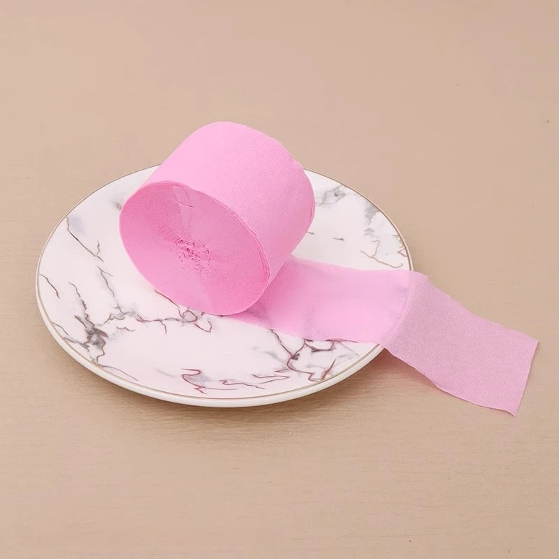25m/Roll 4.5cm Crepe Paper Streamers Tissue Paper Roll For Flower Crafts Making Birthday Wedding Party Backdrop DIY Decoration