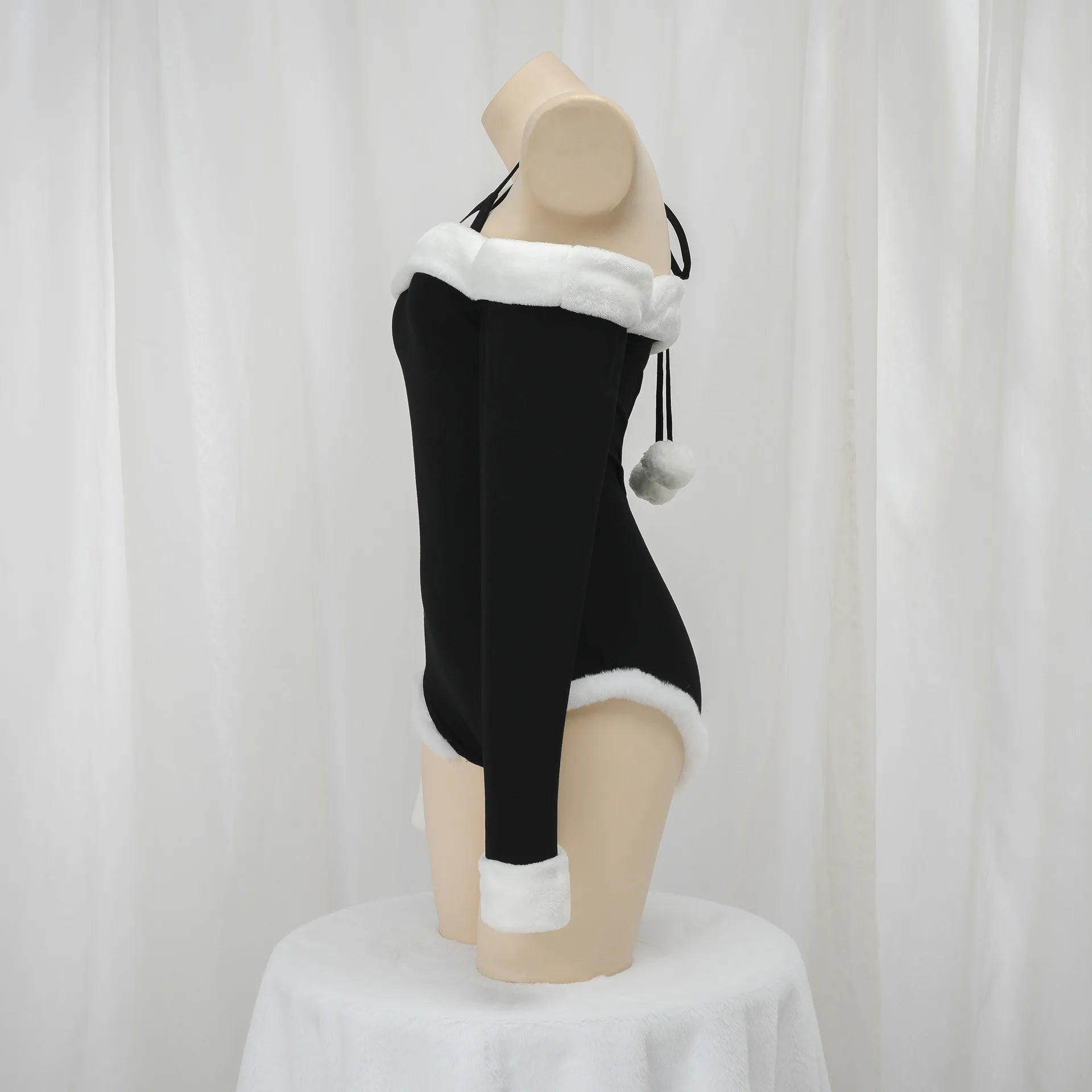 Black sexy tights One shoulder plush edge cosplay anime Halloween Carnival Christmas Eve Carnival