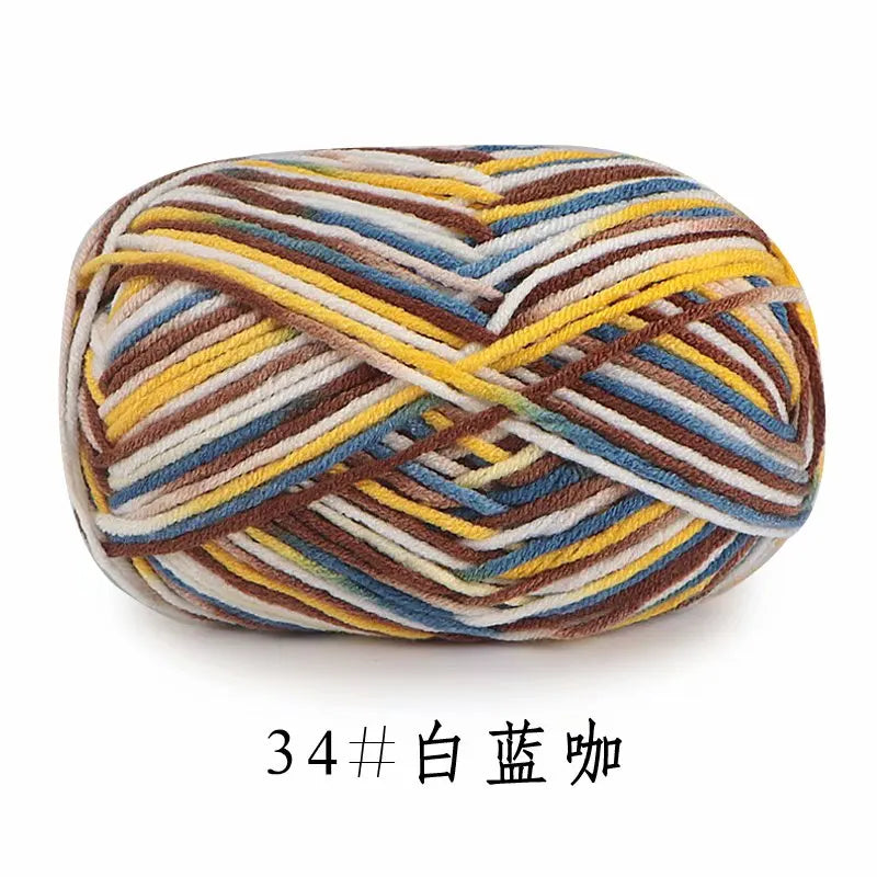 5Strands 2.5mm Colorful Soft Cotton Baby Knitting Wool Yarn Crochet Craft  Crochet Fancy Yarn Hand Knitting Sweater Baby Clothes