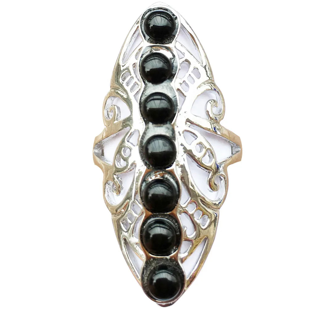 Malachite Lapis Lazuli Tiger Eye Malachite Goldstone Opal Unakite Carnelian Crystal Women Men Art  Ring  Adjust Size PWB791
