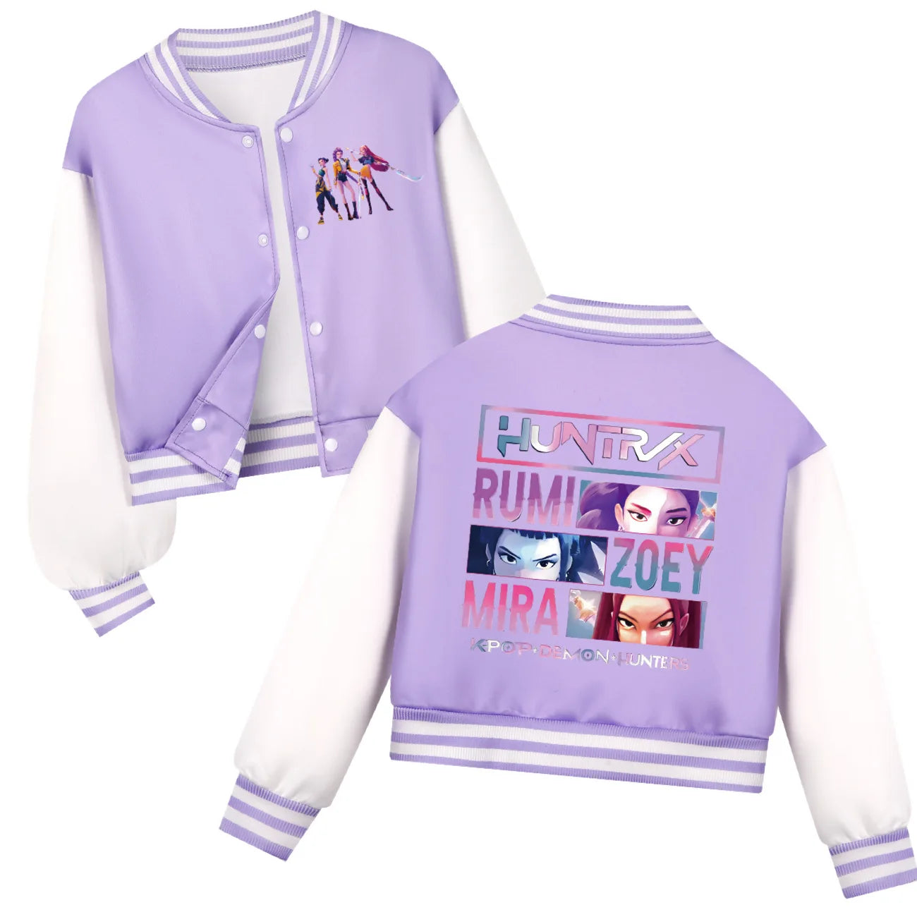 KPop Demon Hunters Kids Baseball Uniform Girls Boy Fashion Casual Jacket Outerwear Children's Clothing Movie Fans Gift Girl Tops