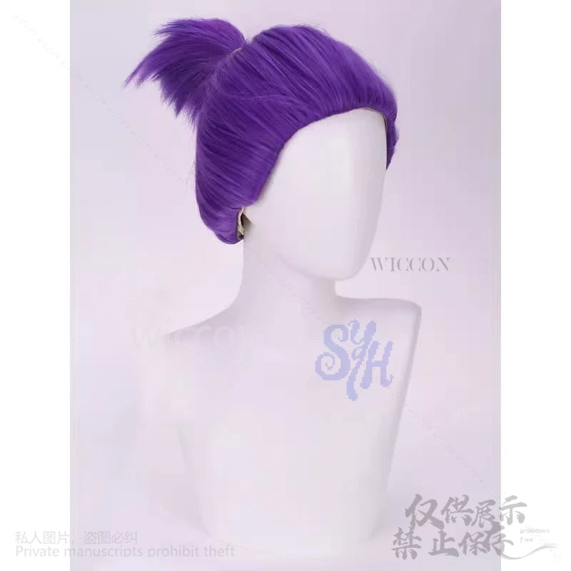 Movie Anime Kpop Demon Huntrix Rumi Cosplay Purple Heat Resistant Synthetic Idol Girls Groups Wig Fashion Y2K Cos Hair Halloween