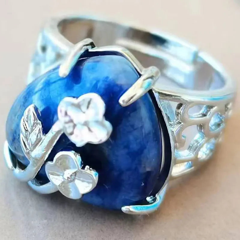 Opal Heart Women Men Ring 7~12" (us) adjust PWB1213