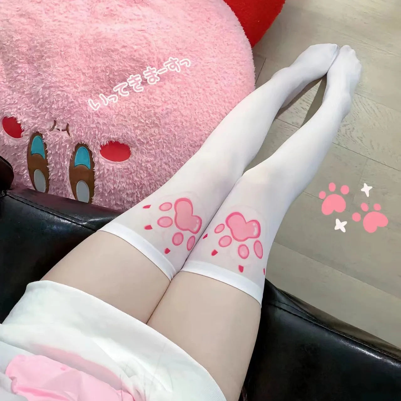 Anime Meow Cute Lace Stockings Women Sexy Lingerie Fancy Thigh-Highs Hosiery Ladies Erotic Over-the-Knee Stockings Lolita Socks