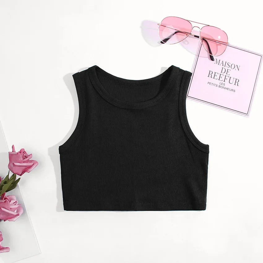 Summer Girls Underwear Sleeveless Shirts for Children T-shirts Jazz Baby Tank Tops Kids Camisoles Toddler Undershirts Clothes