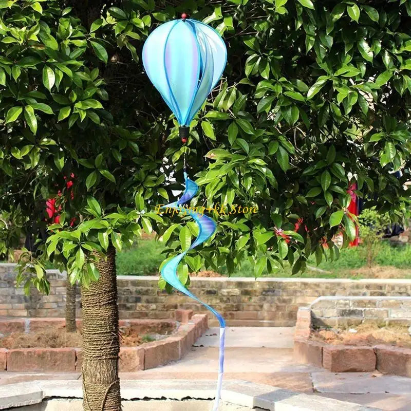 Q1JB Hot Air Balloon Wind Spinner Rainbow Pinwheel Garden Yard Lawn Decoration Gift