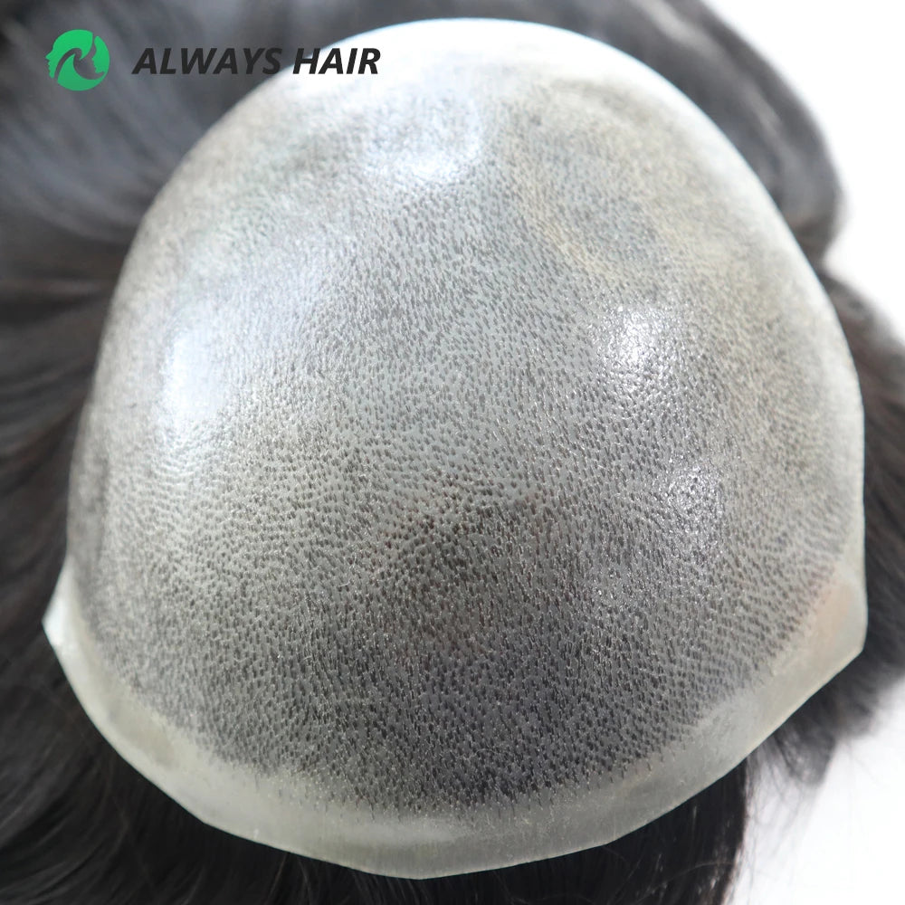 TP22INJ - All Injected Polyskin Hair Topper Chinese Culticle Remy Hairpieces for Women 14" 16" Toupee Women