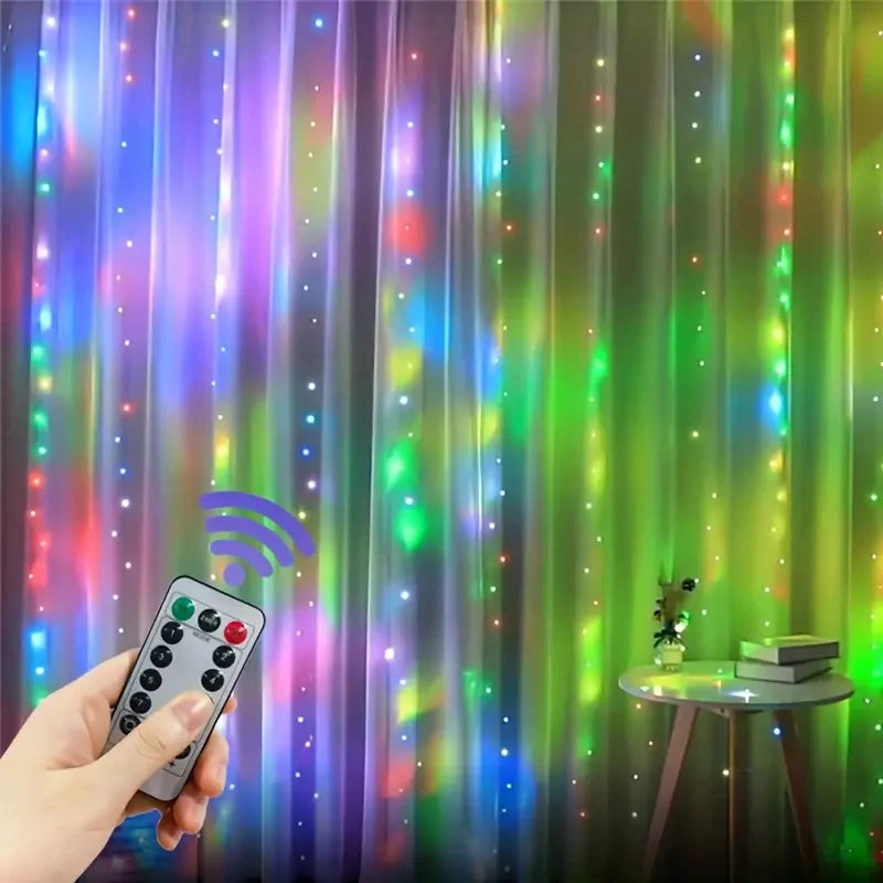 Birthday Decoration 3/6M Fairy Light 8 Mode LED Christmas Lamp USB Curtain String Light Home Decor Holiday Garland Wedding Party