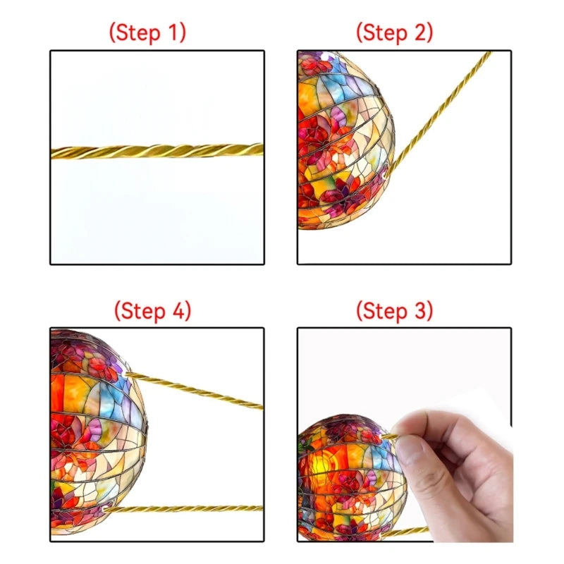 4X7B Hot Air Balloon Window Sun Catcher Wall Hanging Colored Decors Acrylic Art for Indoor Outdoor Garden Decorations