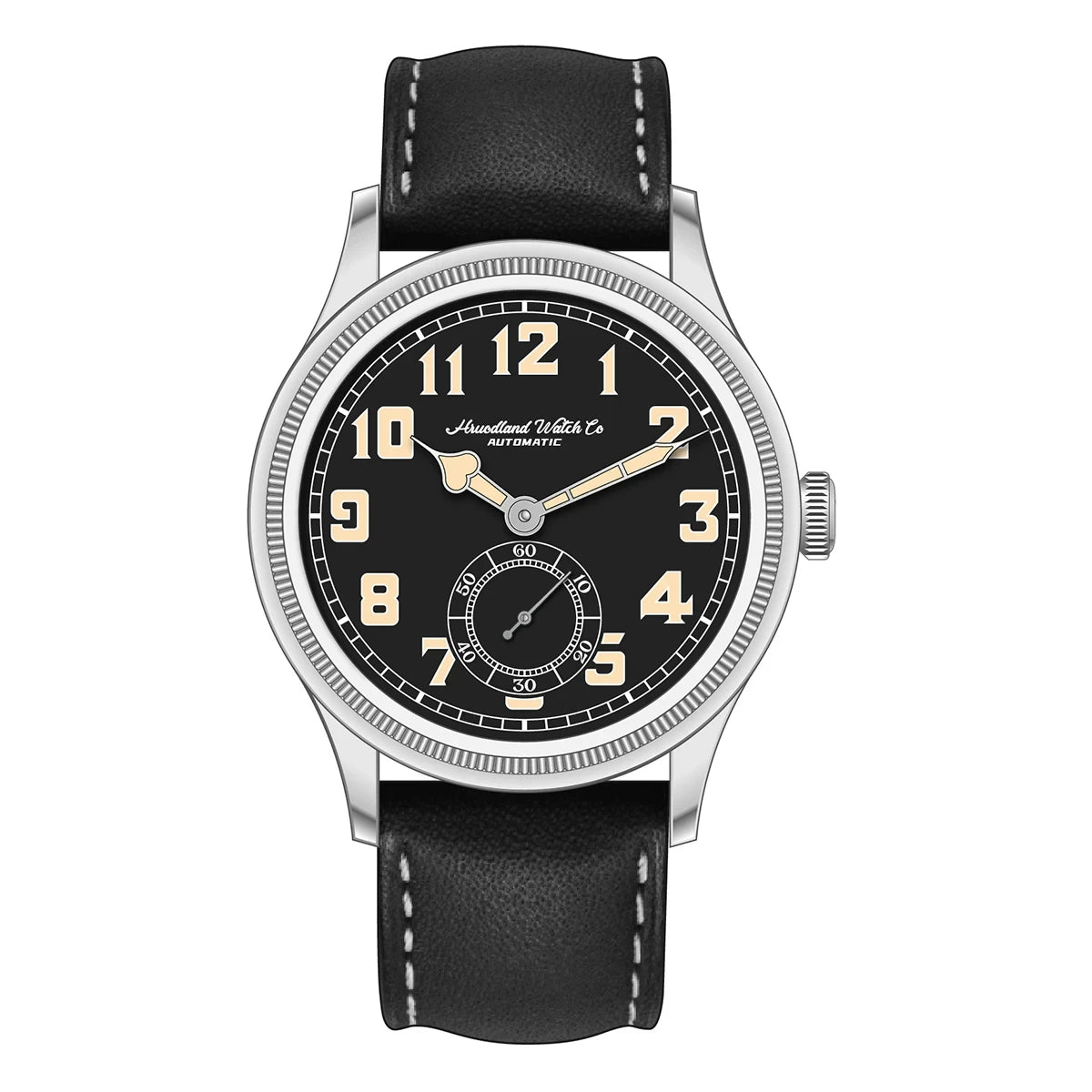 Hruodland 2025 Classic Men's Automatic Mechanical Watch K1 Mirror Stainless Steel Brown Leather Diving 5Bar Watch reloj hombre