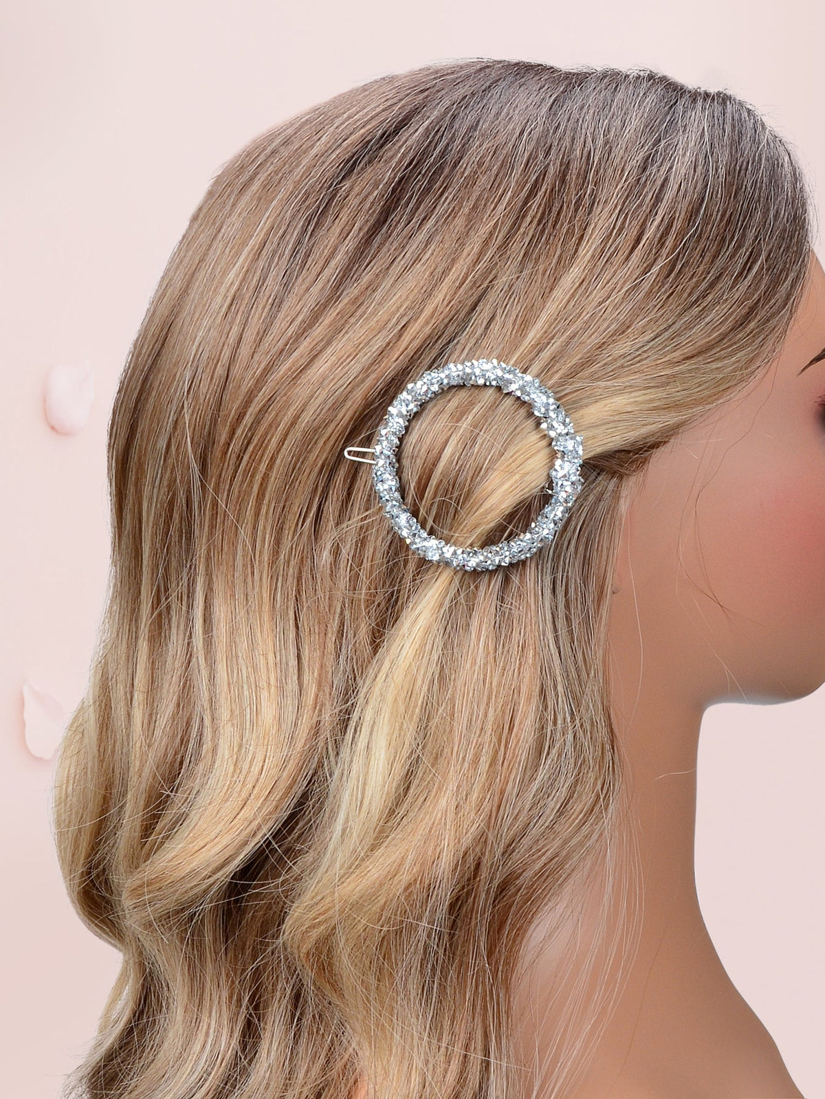 Sparkling Full Rhinestone Star Circular Hair Clip Elegant Hair