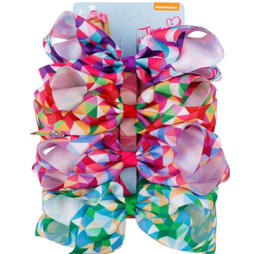 4Pcs Sets Grosgrain Ribbon Hair Bow With Clip For