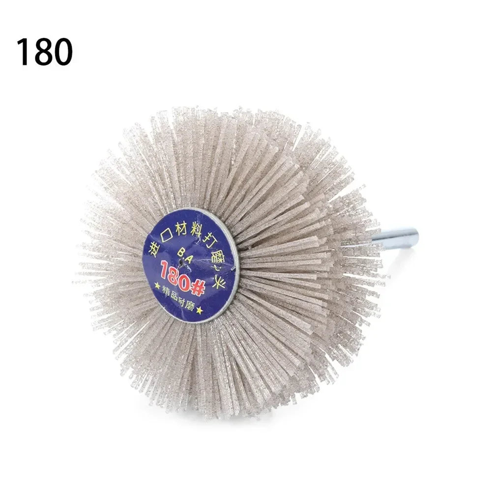 80mm Grinding Wheel Brush Nylon Polishing Abrasive Rotary Woodwork Metal Stone Head Grinder Polishing Brush 80-600 Grit
