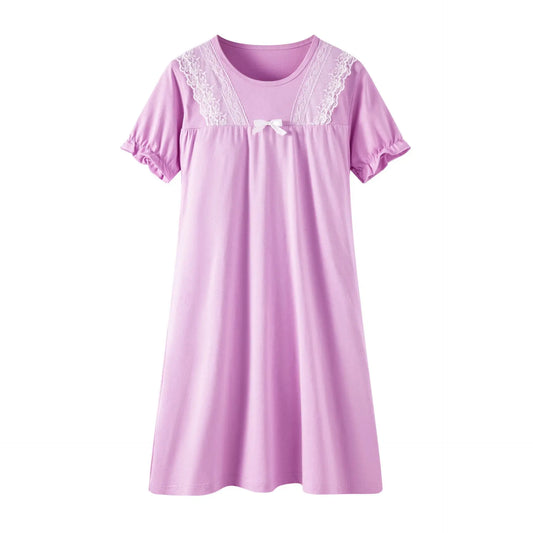 Children's Skirt, Children's Nightgown, Summer Lace, Baby Girl, Children's Home Clothes, Children's Clothing, Girls' Short-Sleeved Nightgown