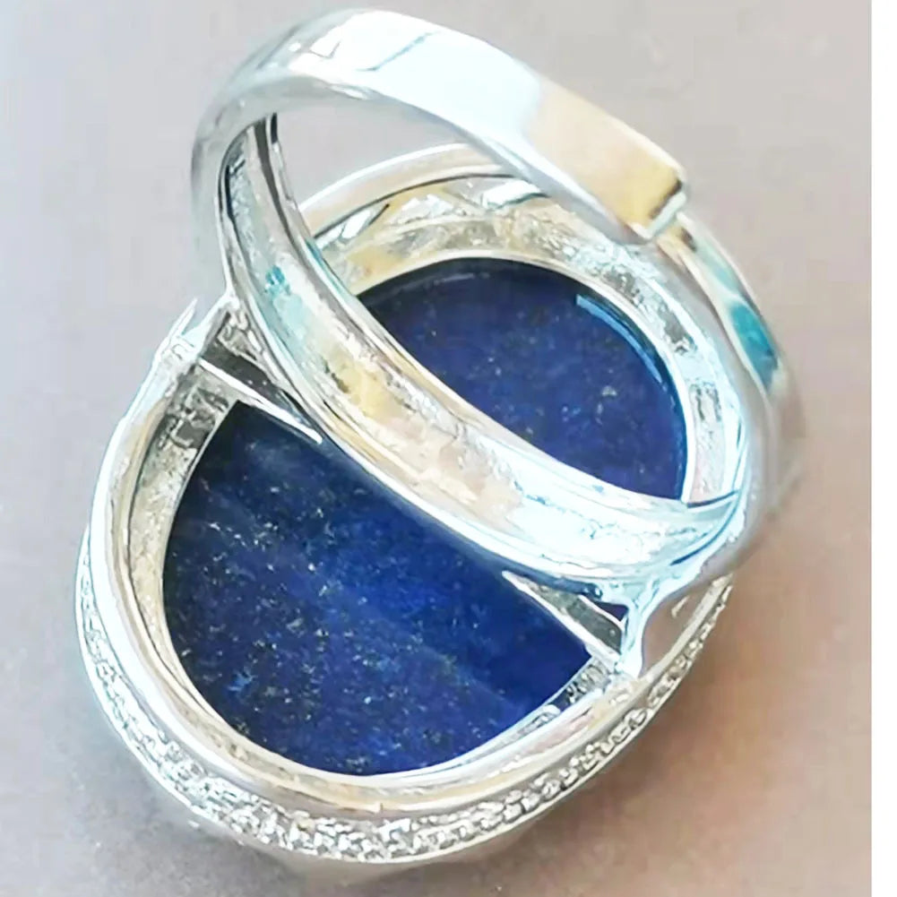 Malachite Oval Women Men Art  bead Ring  PWB987