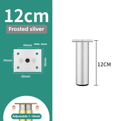 4pcs 6-30cm Aluminum Alloy Furniture Legs Metal Adjustable Legs, for Cabinet Table Legs Sofa Feet Furniture Replacement Foot