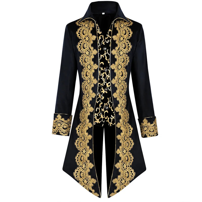 Halloween Men's Medieval court lace tailcoat punk retro coat men's clothing