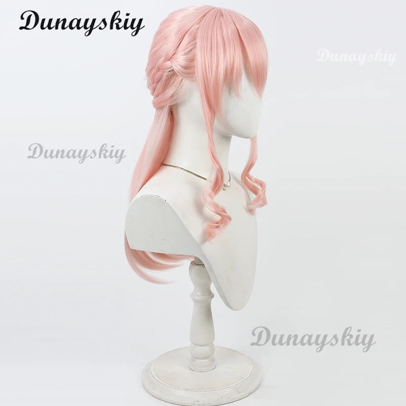 Akiyama Mizuki MZK 2 Game PJSK Amia Coaplay Pink Curly Wig Braid Hair Black Horn Prop Cute Girl Women Halloween Cos Customized