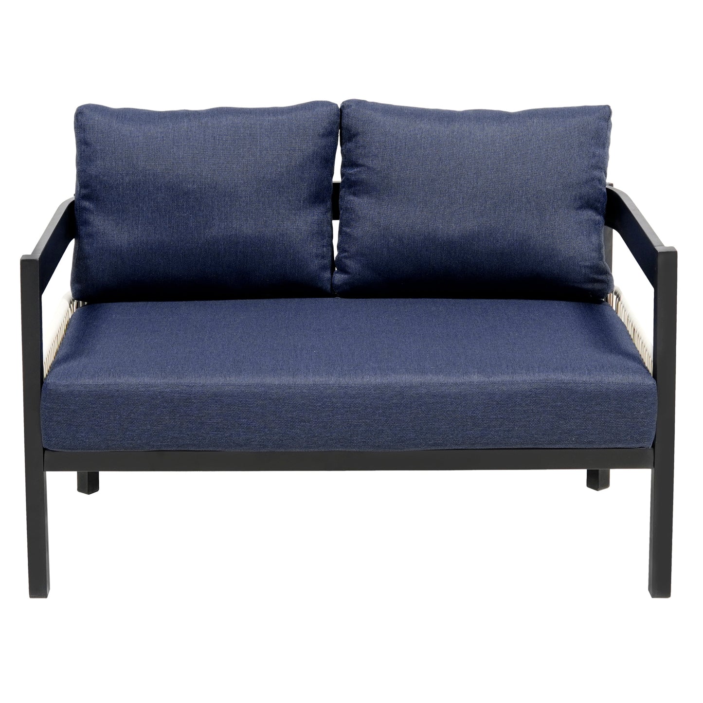 Multi-person Outdoor Iron Sofa Set with Table, Rattan Decoration,