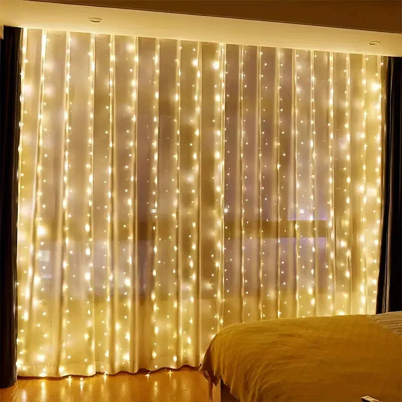 3/6M LED Lights String Fairy Decoration USB Plug Holiday Curtain Lamp 8 Mode for Home Garden Christmas Party New Year Wedding