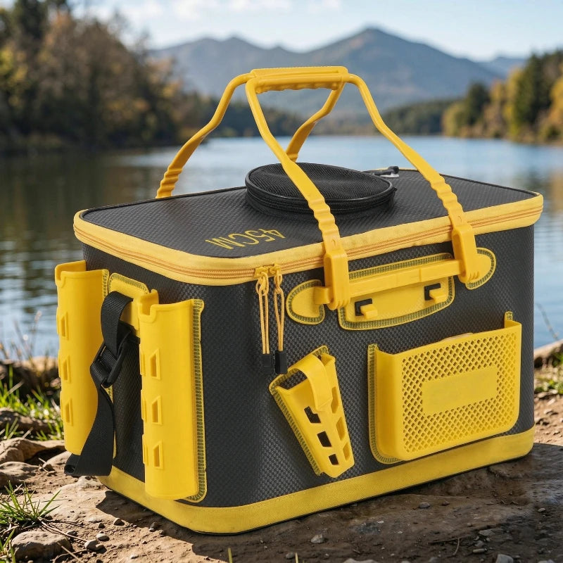 Thickened EVA Fishing Bucket Multi Function Lure Box Live Tank Rod Holder Scratch Resistant Sturdy for Rock Anglers 낚시 버킷