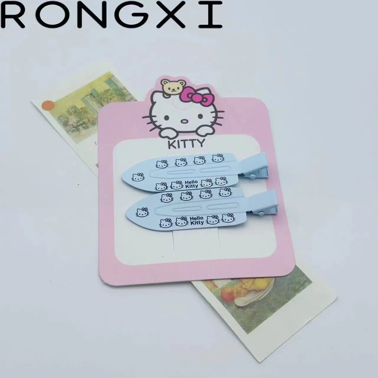 2pcs Hello Kitty Seamless Hairpin Cute Cartoon Sanrio BB Hair Clip Accessories Girl Headwear Bangs Clip Sweet HairClips Gifts
