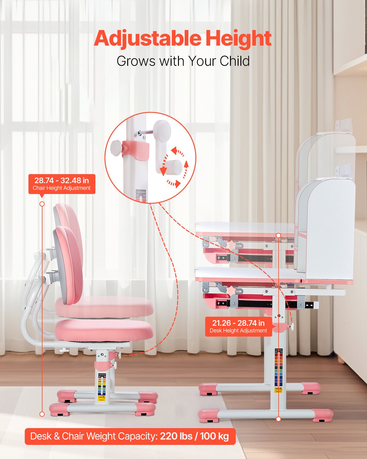 Kids Study Chair And Desk Set, Study Desk And Chair For Kids With