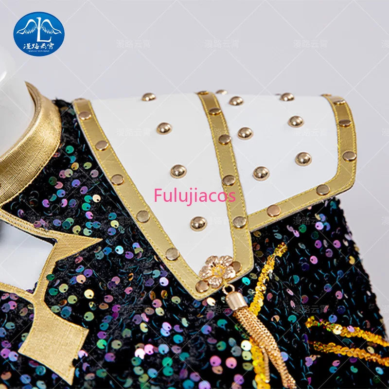 Fulujiacos KPop Zoey Cosplay Costume Shoes Black Coat Singing Suit Song-Promotion Costume Women Halloween Party Role Playing