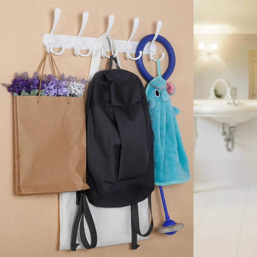 coat rack wall mount,coat hooks wall mount,coat hanger wall,wall coat rack,hook rack rail,5 triple hooks for hanging coats,jack