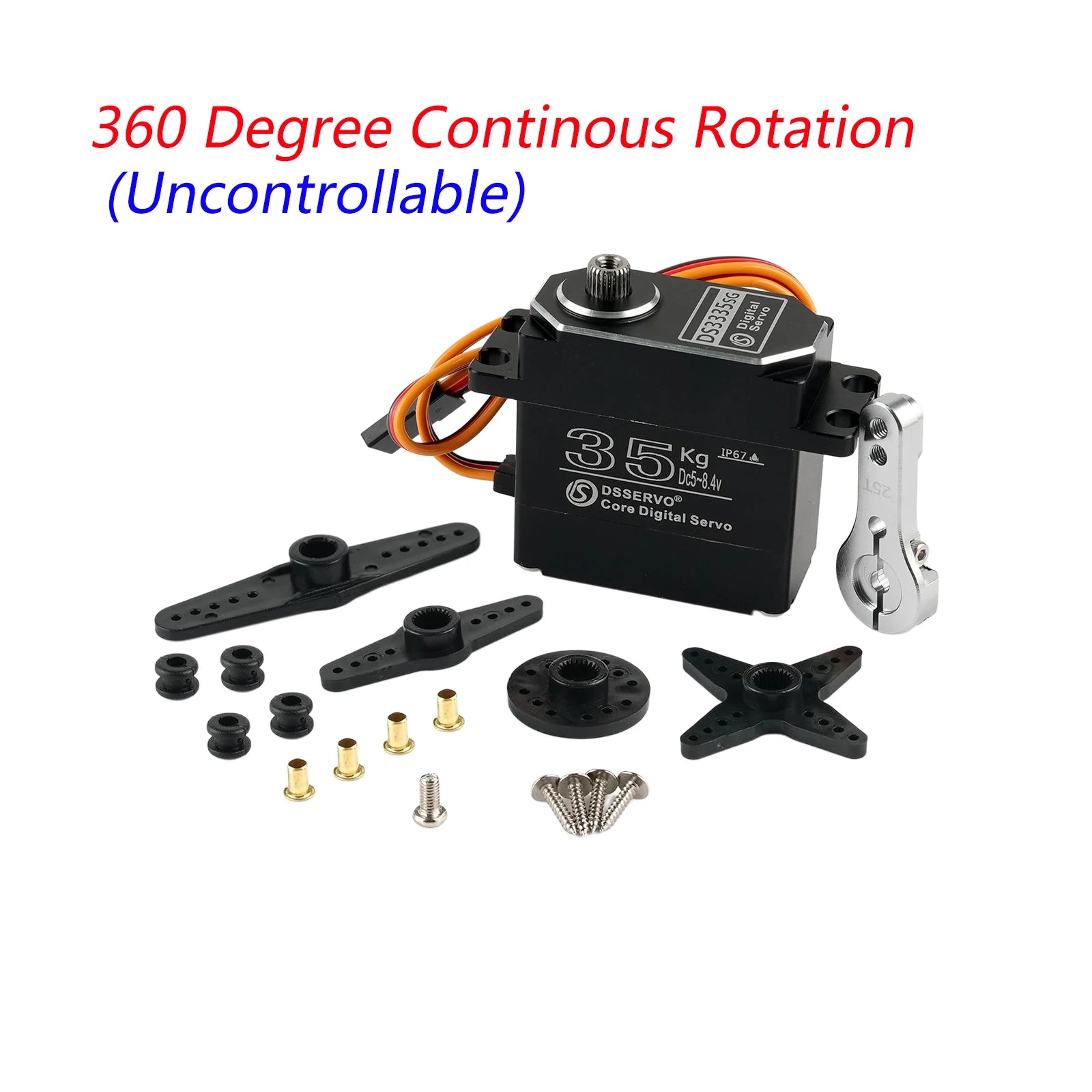 35Kg All-Metal Digital Servo DS3335 180/270/360 Degree Carbon Brush Servos IP67 Waterproof Metal Gear For RC Robot Cars Crawler
