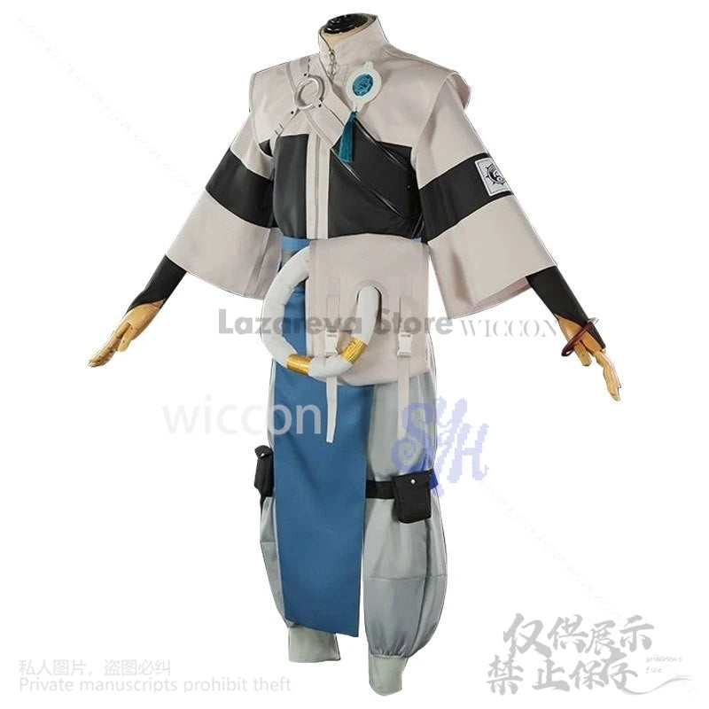 Zanka Cosplay GACHIAKUTA Anime Costume Grey Punk Uniform Y2K Chinese Styles Coat Dress Wigs Jirai Kei Earring Halloween Party