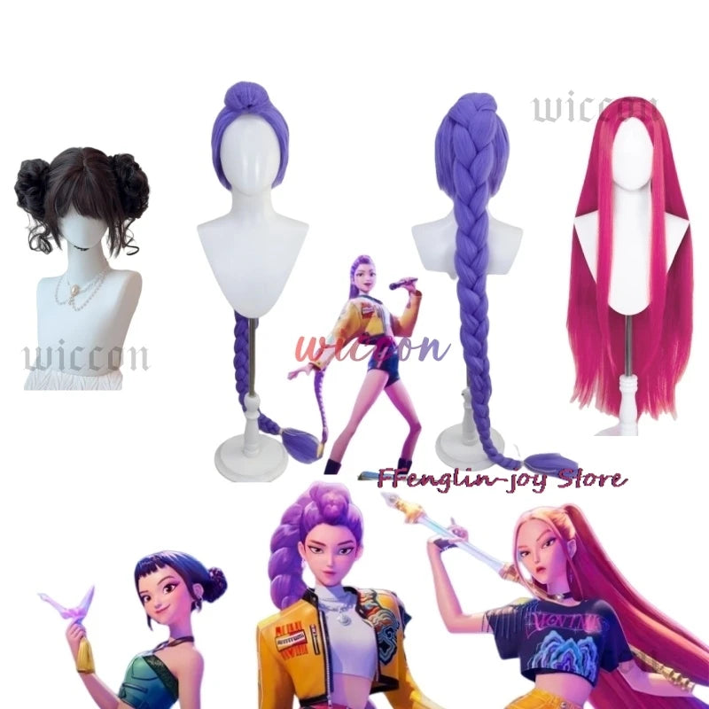 Huntrix Group Rumi Zoey Cosplay Anime Devil Hunters Mira Costume Coat Earrings Accessories Set Halloween Party Outfit for Woman