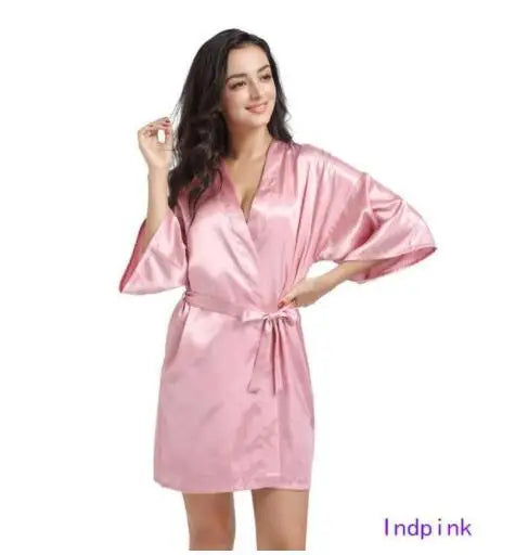 Satin Robe Female Intimate Lingerie Sleepwear Silky Bridal Wedding Gift Casual Kimono Bathrobe Gown Nightgown Sexy Nightwear