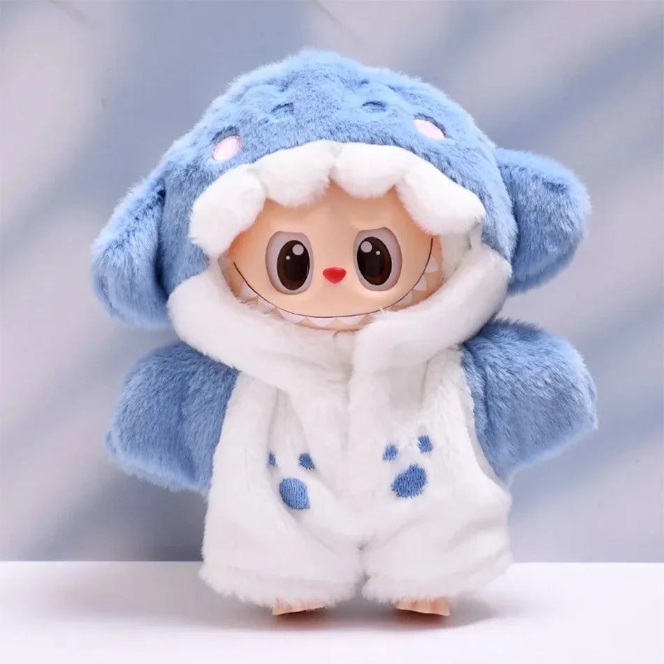 Clothes For Labubu 17cm II Idol Dolls Sitting Party The Monster Outfit Accessories Clothing Kids Gift Cute Penguin Baby Jumpsuit