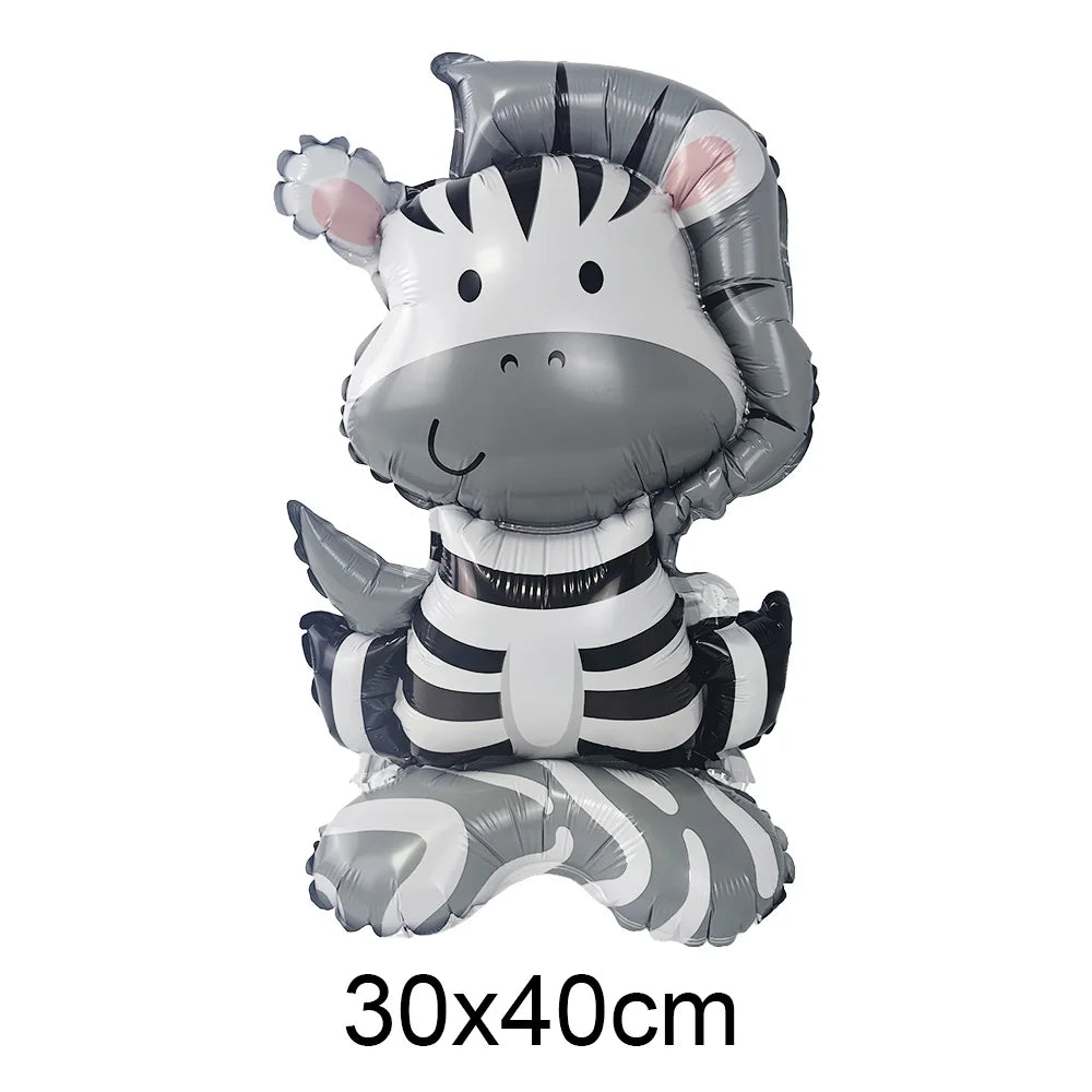 1pcs Jungle Party Cake Topper Safari Animals Figures Toys Picks Wild Jungle Animals Theme Baby Shower Happy Birthday Cake Decor