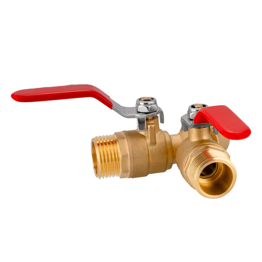 2025 New Brass 3/4" Garden Hose Splitter 2-way Tap Y-Type Watering Connector Garden Tap Outdoor Faucet Full Flow Hose  Splitter