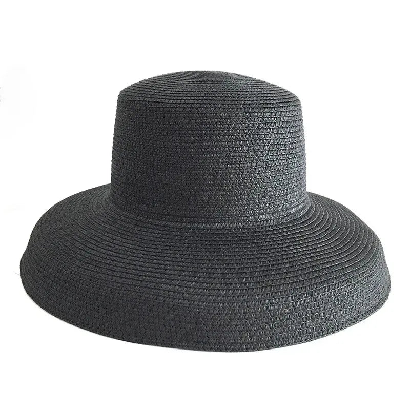2025 New Audrey Hepburn straw hat sunken modelling tool bell-shaped big brim hat vintage high pretend bility tourist beach ★ ★ ★