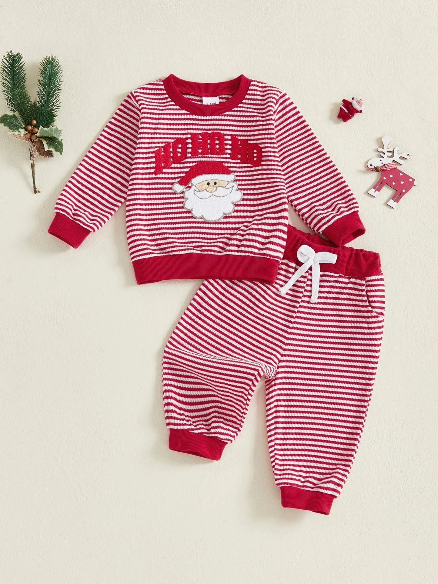 Adorable Infant Reindeer Print Sweater with Matching Leggings 2 Piece Winter Holiday Ensemble for Baby Boy or Girl