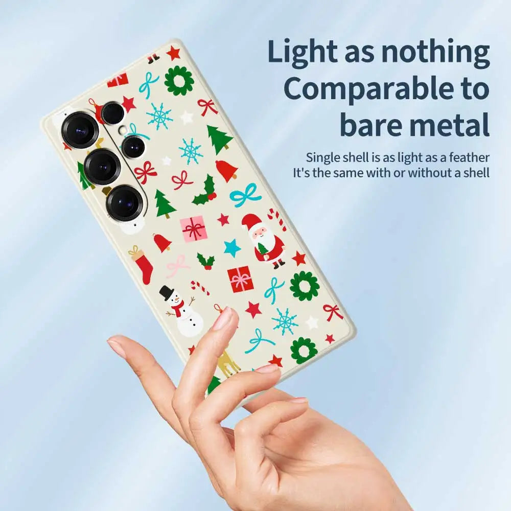 Christmas Pattern Case For Samsung Galaxy S25 S24 S23 S22 S21 S20 Ultra Plus S10 Plus S24FE S23 FE S22FE S21 FE S20 FE Cover