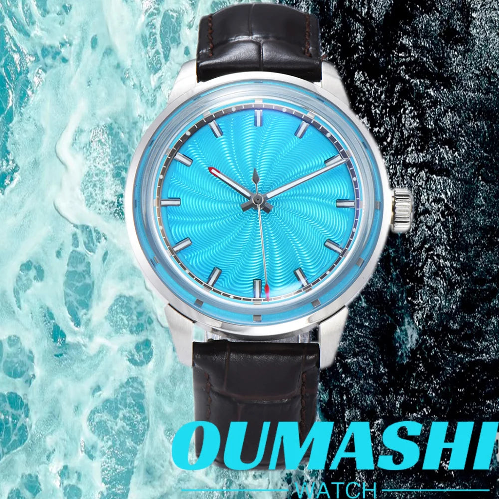 MIYOTA8215 custom watches men 42mm Automatic mechanical movement 316L stainless steel case Green Glow men's luxury BLUE watch