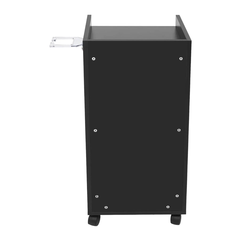 Salon Trolley Cart,4 Drawers Rolling Cart with Wheels,Wooden Hair Salon Storage Cabinet Utility Trolley with Hair Dryer Holder,S