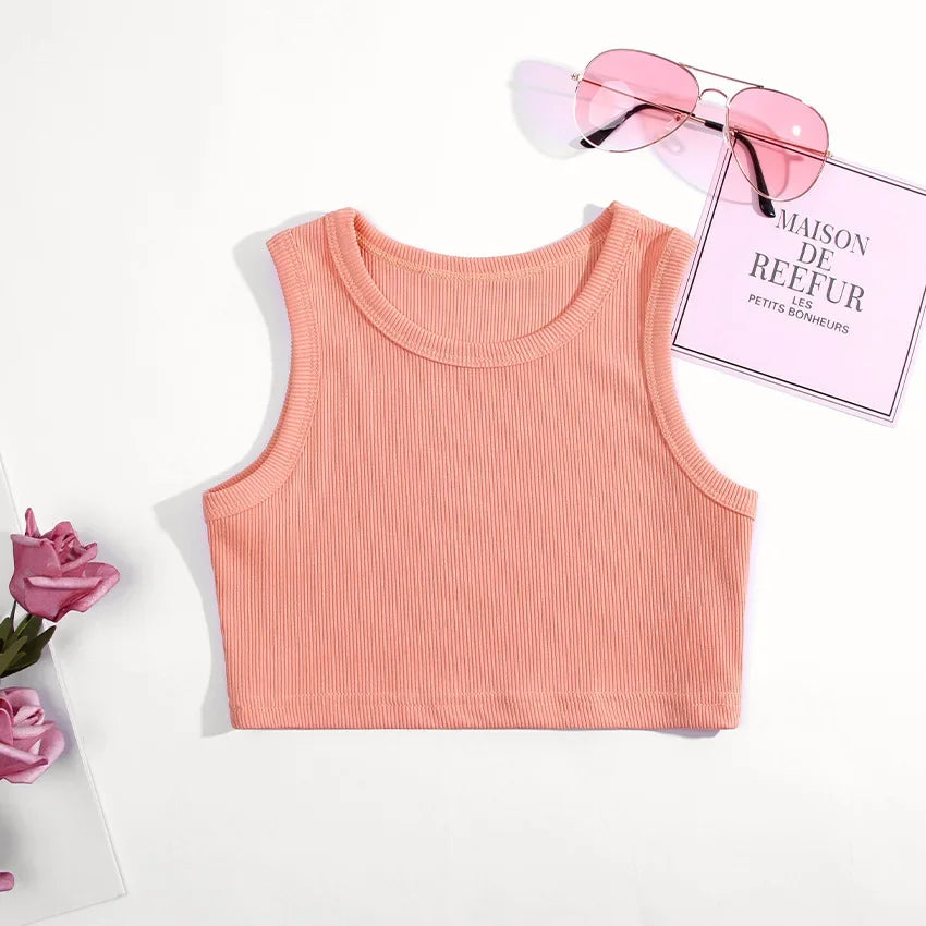 Summer Girls Underwear Sleeveless Shirts for Children T-shirts Jazz Baby Tank Tops Kids Camisoles Toddler Undershirts Clothes